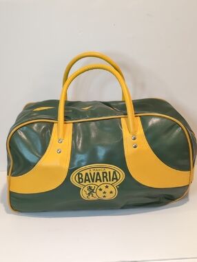 Bavaria  Beer Green and Yellow Retro Vinyl Duffel Gym Bag